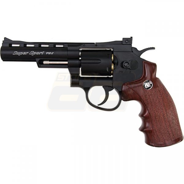 WinGun Revolver Co2 701 4 Inch Brown Grip 6mm Version - Black