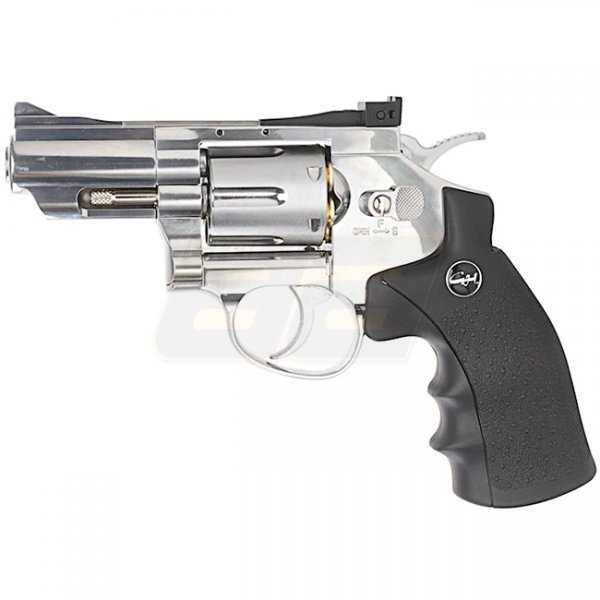 WinGun Revolver Co2 708 2.5 Inch Black Grip 6mm Version - Silver