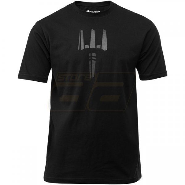 Pitchfork Trident Print T-Shirt - Black - S