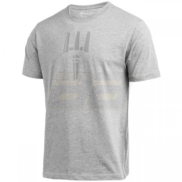 Pitchfork Trident Print T-Shirt - Heather Grey - XL