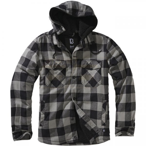 Brandit Lumberjacket Hooded - Black / Charcoal - 7XL