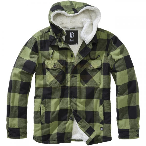 Brandit Lumberjacket Hooded - Black / Olive - 7XL