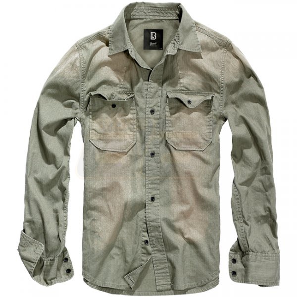 Brandit Denimshirt Hardee - Olive / Grey - 5XL