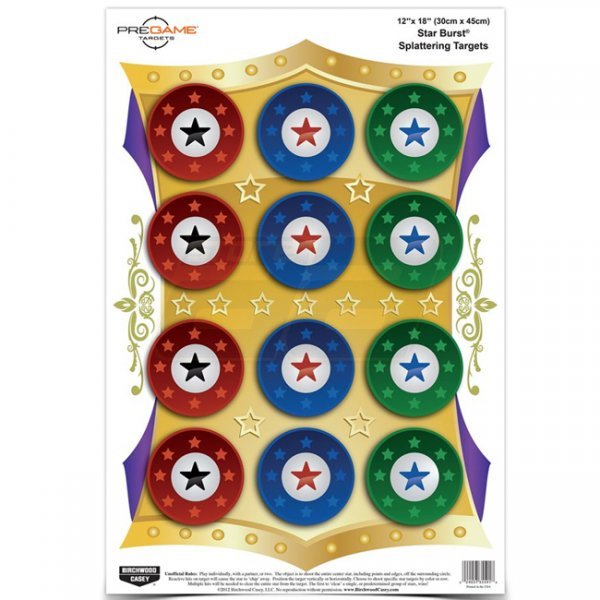 Birchwood Casey Pregame 12 x 18 Inch Star Burst 8 Pack