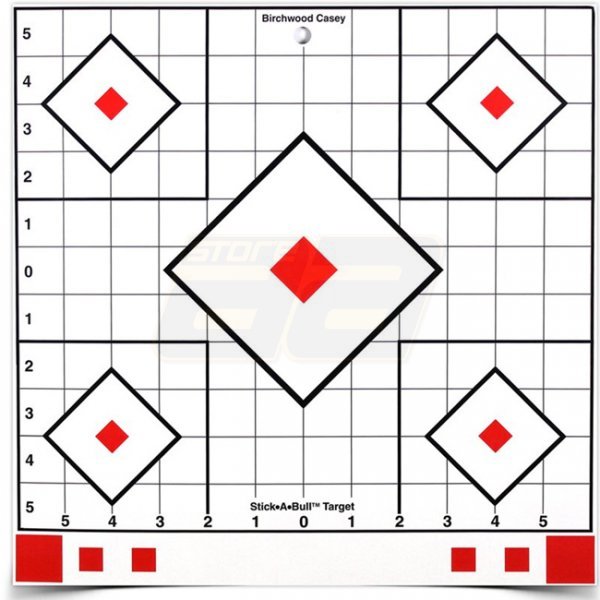 Birchwood Casey Stick-A-Bull 12 Inch Adhesive Sight-In Target 5 Targets 55 Pasters