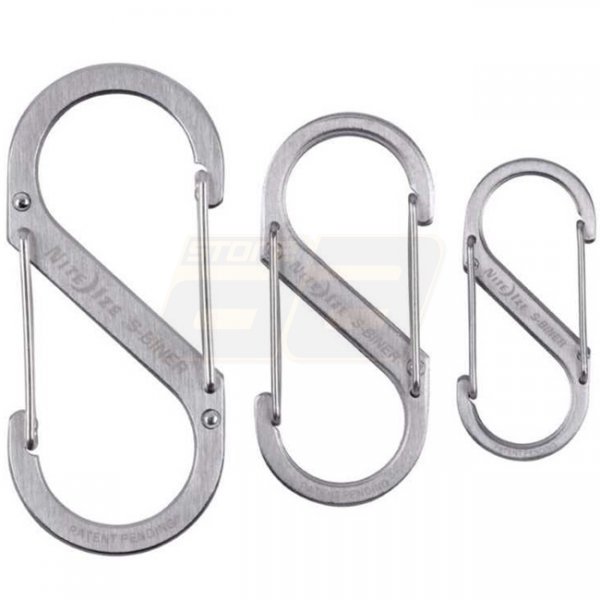 Nite Ize S-Biner Stainless Steel Dual Carabiner 3 Pack - Silver