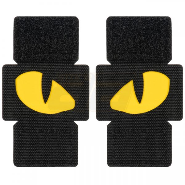 M-Tac Yellow Tiger Eyes Laser Cut Patch - Black