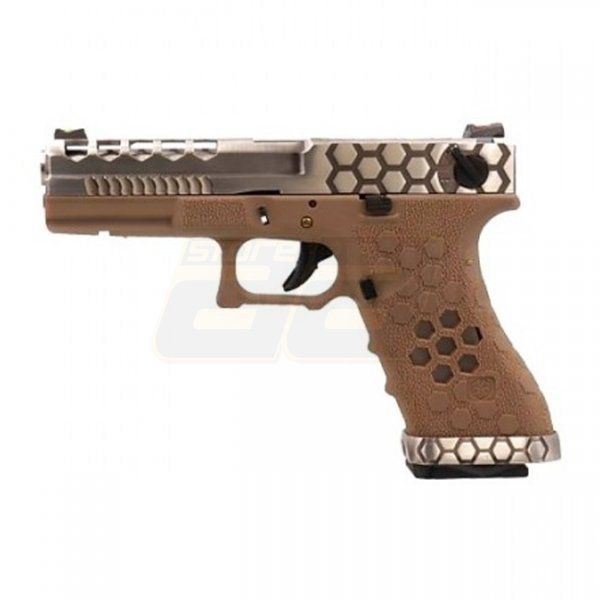 Armorer Works VX0210 Hex Cut Gas Blow Back Pistol - Dark Earth