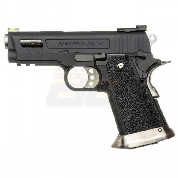 WE Hi-Capa 3.8 Velociraptor Gas Blowback Pistol - Black