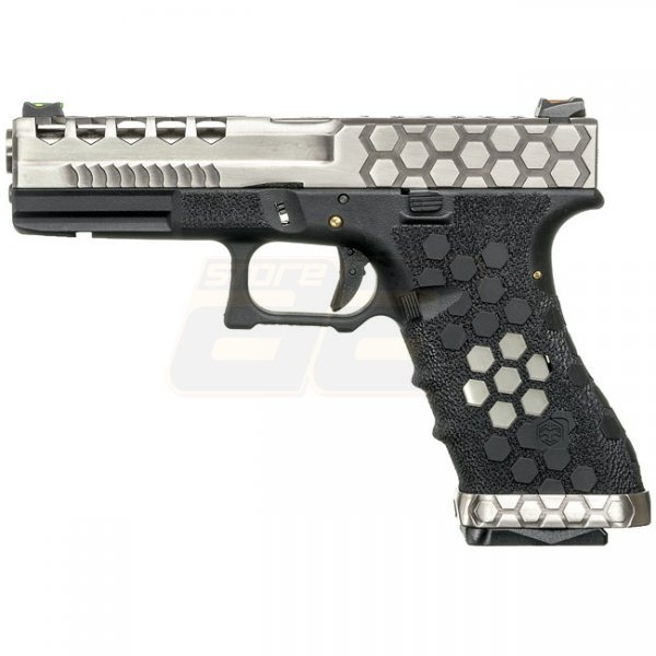 Armorer Works VX0100 HEX Cut Gas Blow Back Pistol - Silver