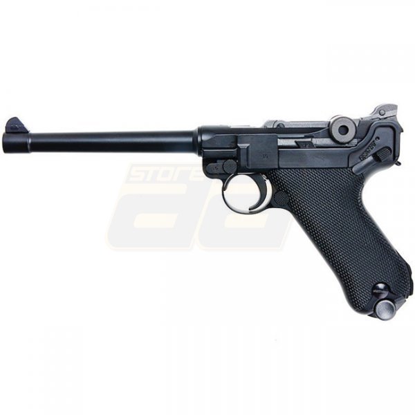 WE P08 6 Inch Gas Blow Back Pistol - Black