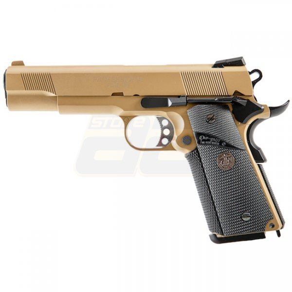 WE M1911 MEU Gas Blow Back Pistol - Tan