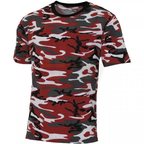 MFH Streetstyle T-Shirt - Urban Red Camo - 2XL