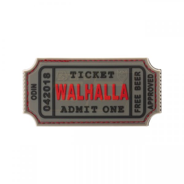 JTG Large Walhalla Ticket Rubber Patch - Grey