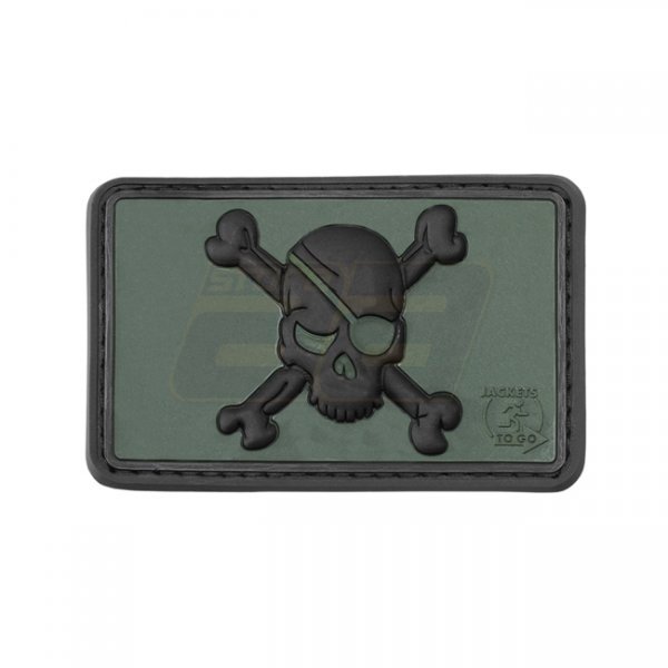 JTG Pirate Skull Rubber Patch - Forest