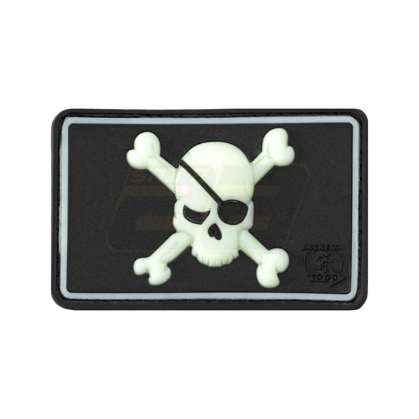 JTG Pirate Skull Rubber Patch - Glow in the Dark