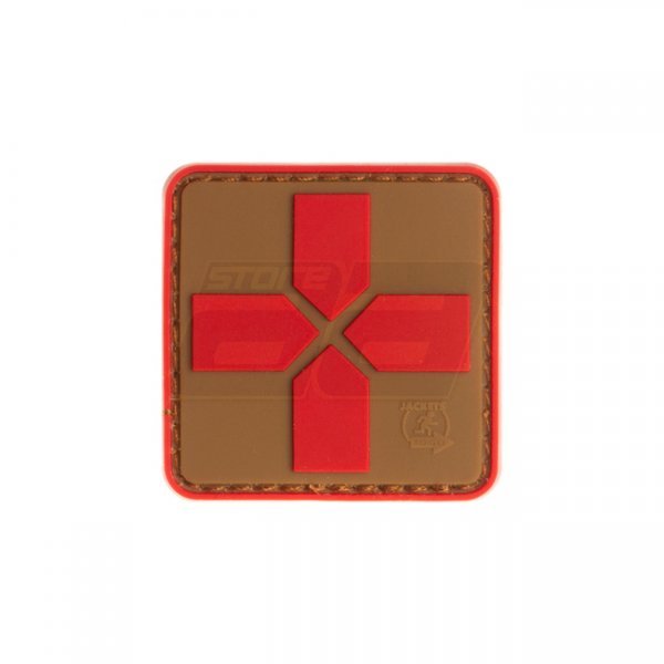 JTG Red Cross Rubber Patch 40mm - Coyote Red