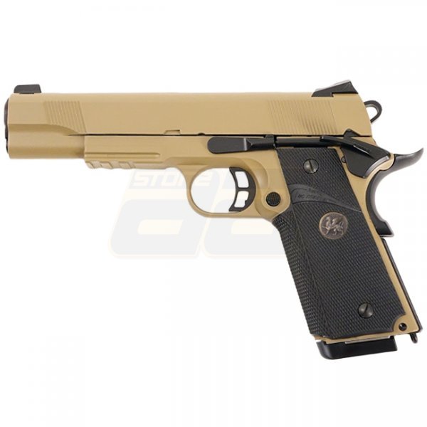 KJ Works KP-07 M1911 MEU Gas Blow Back Pistol F-Version - Tan