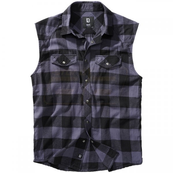 Brandit Checkshirt Sleeveless - Black / Grey - 4XL