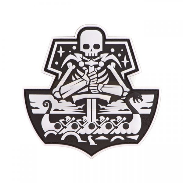 JTG Ghost Ship Skull Rubber Patch - White