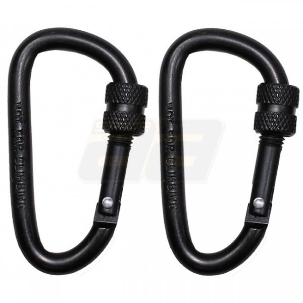 MFH Carabiner Screw Lock 60 mm 2 pcs - Black