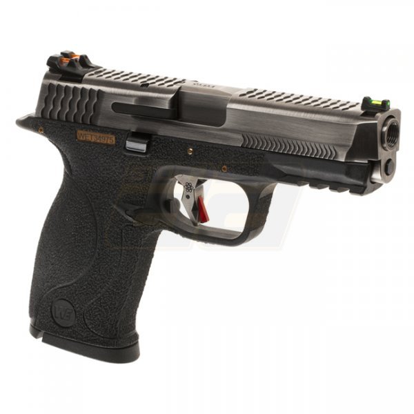 WE WET-05 SV Silver Barrel Gas Blow Back Pistol - Black