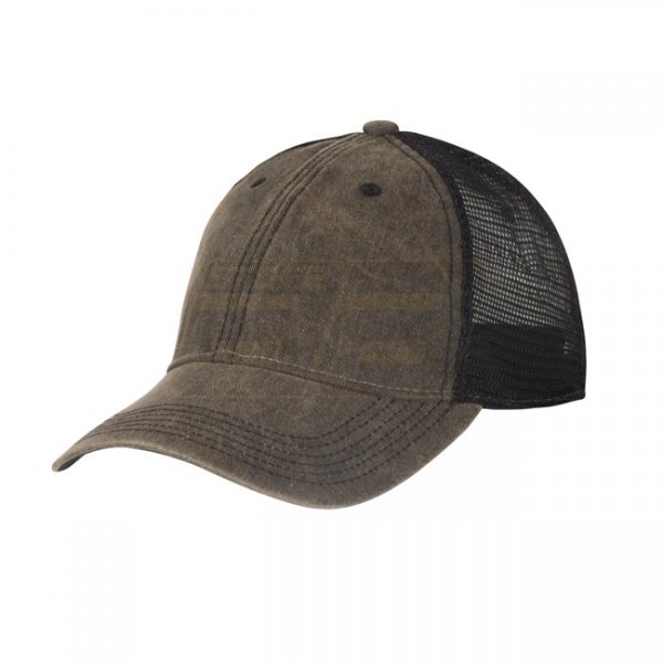 Helikon-Tex Plain Trucker Cap Dirty Washed Cotton - Dirty Washed Black / Black A