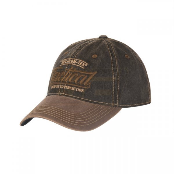 Helikon-Tex Tactical Snapback Cap Dirty Washed Cotton - Dirty Washed Black / Dirty Washed Brown D