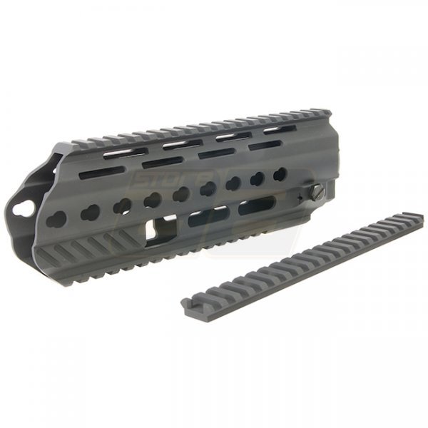 Angry Gun WE L85A3 GBBR Conversion Kit Rail System Top Rail Gas Block & Gas Piston - Black