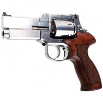 Marushin Mateba Gas Revolver 4 Inch Heavyweight Wood Grip Version - Silver