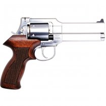 Marushin Mateba Gas Revolver 5 Inch Heavyweight Wood Grip Version - Silver