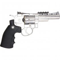 WinGun Revolver Co2 701 4 Inch Black Grip 6mm Version - Silver