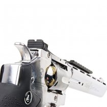 WinGun Revolver Co2 703 8 Inch Black Grip 6mm Version - Silver