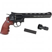 WinGun Revolver Co2 703 8 Inch Brown Grip 6mm Version - Black