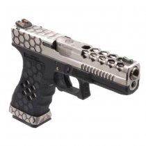 Armorer Works VX0200 Hex Cut Gas Blow Back Pistol - Silver