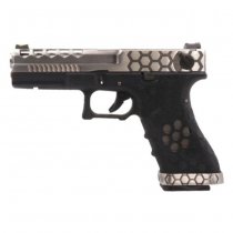 Armorer Works VX0200 Hex Cut Gas Blow Back Pistol - Silver