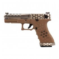 Armorer Works VX0210 Hex Cut Gas Blow Back Pistol - Dark Earth