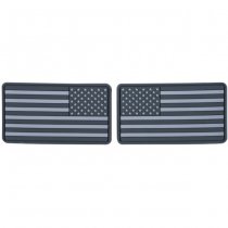 Helikon-Tex USA Large Flag PVC Patch Set 2pcs - Grey