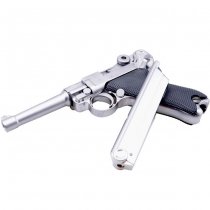 WE P08 4 Inch Gas Blow Back Pistol - Silver