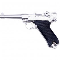 WE P08 4 Inch Gas Blow Back Pistol - Silver