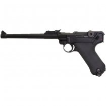 WE P08 8 Inch Gas Blow Back Pistol - Black