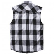 Brandit Checkshirt Sleeveless - White / Black - XL