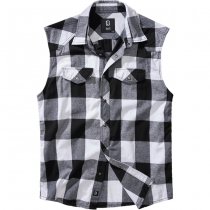 Brandit Checkshirt Sleeveless - White / Black - 7XL