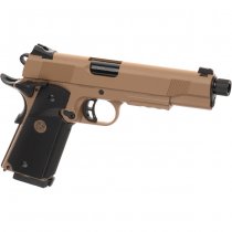 KJ Works M1911 MEU TBC Gas Blow Back Pistol - Tan