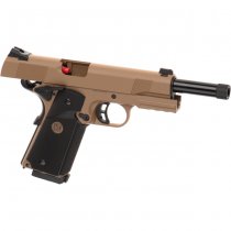 KJ Works M1911 MEU TBC Gas Blow Back Pistol - Tan