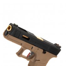 WE G-Force 17 BK Gold Barrel Gas Blow Back Pistol - Desert