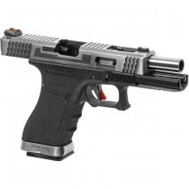 WE G-Force 18C SV Silver Barrel Gas Blow Back Pistol - Black