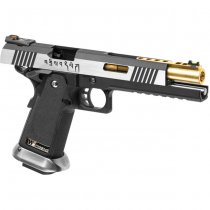 WE Hi-Capa 6 Force A Gold Barrel Gas Blow Back Pistol - Dual Tone