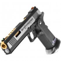 WE Hi-Capa 6 Force A Gold Barrel Gas Blow Back Pistol - Dual Tone