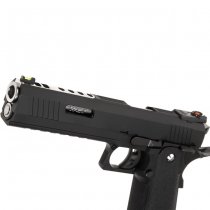 WE Hi-Capa 6 Force A Silver Barrel Gas Blow Back Pistol - Black